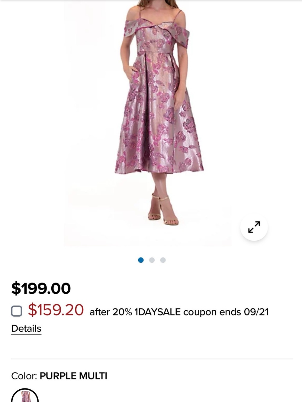 julia jordan Pink Purple Floral Off-Shoulder Midi Skirt Dress